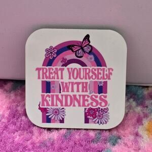 Treat Yourself with Kindness Rainbow Handmade‎ Square Refrigerator Magnet